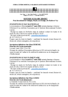 INSCRIPTIONS MATERNELLE ET CP 2026 2027